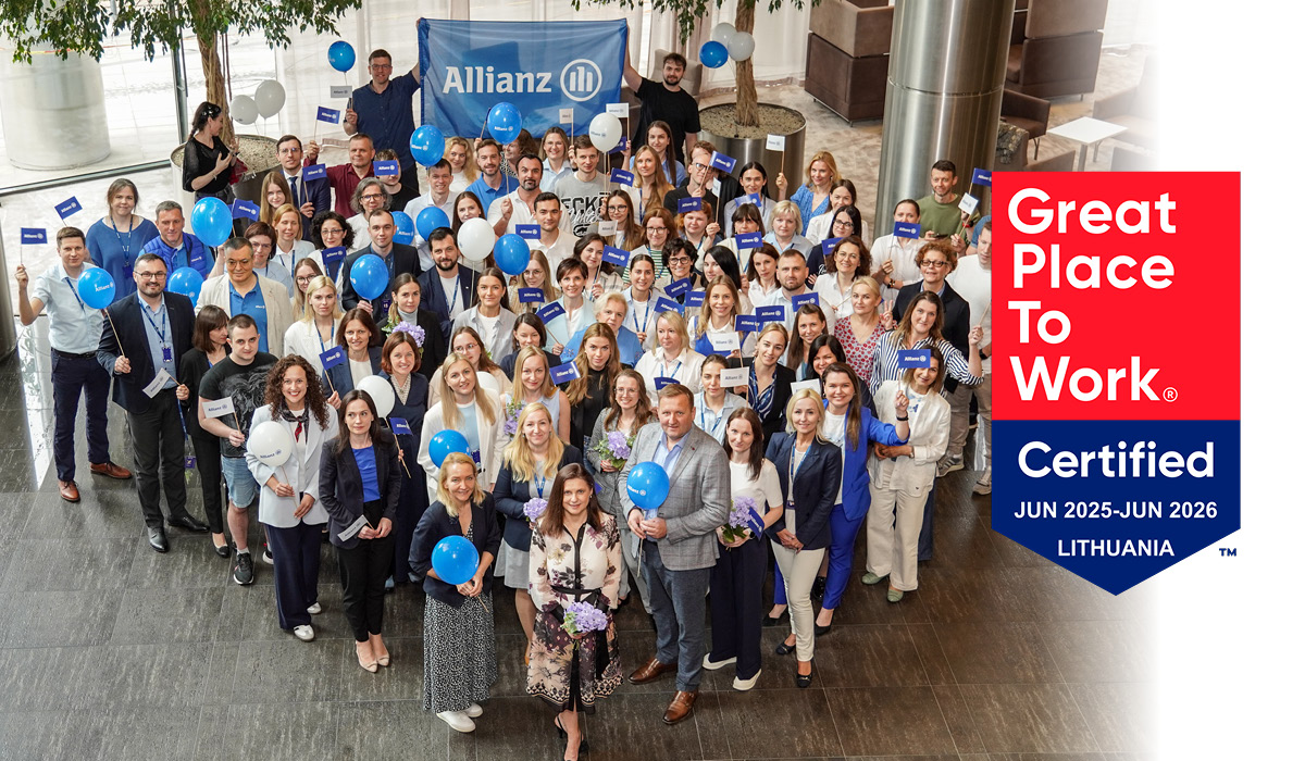 Allianz Lietuva pelnė „Great Place to Work®“ sertifikatą
